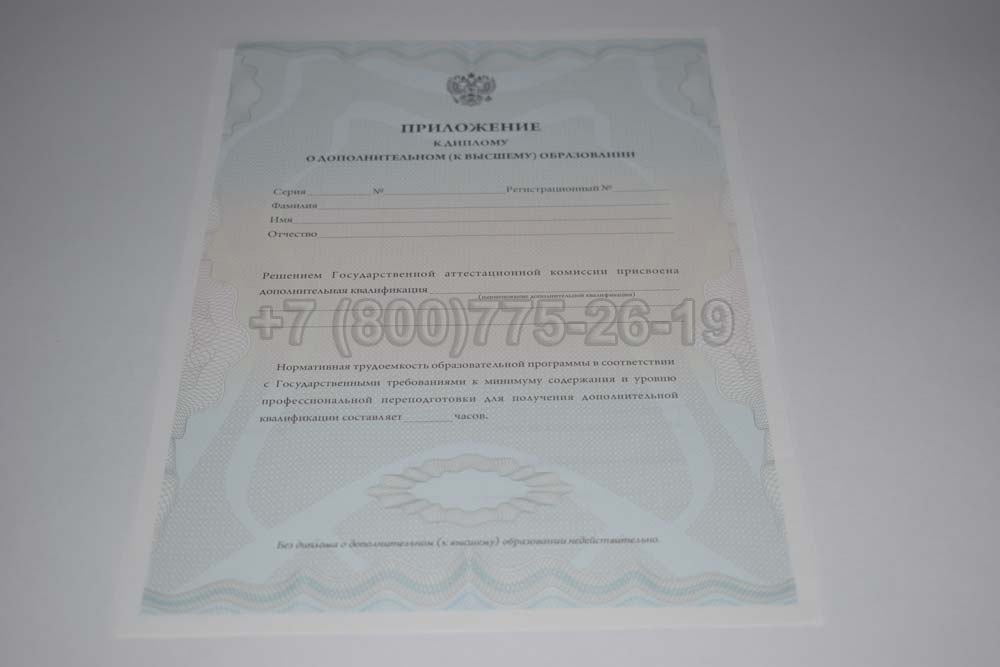 Приложение к диплому MBA Гознак 2011-2025 год выпуска г.Владивосток