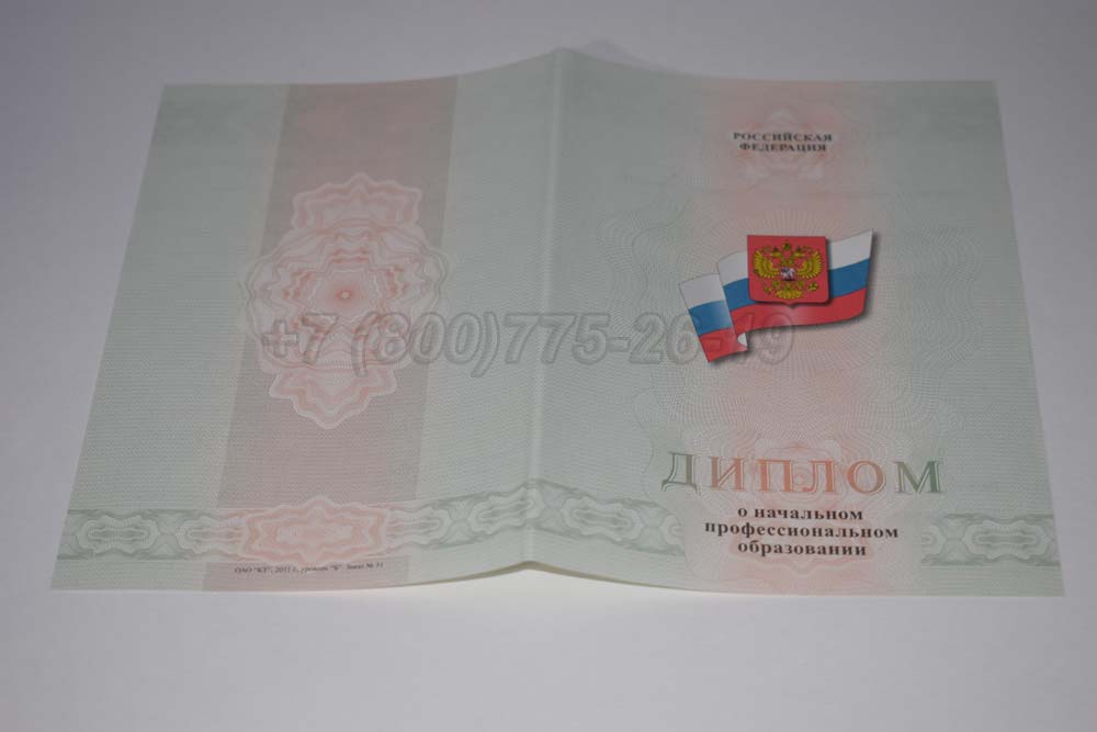 Бланк диплома ПТУ Гознак 2011-2025 год выпуска г.Владивосток