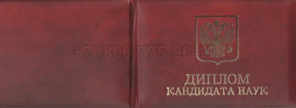 Диплом кандидата наук Гознак 2013-2016 год выпуска г.Владивосток