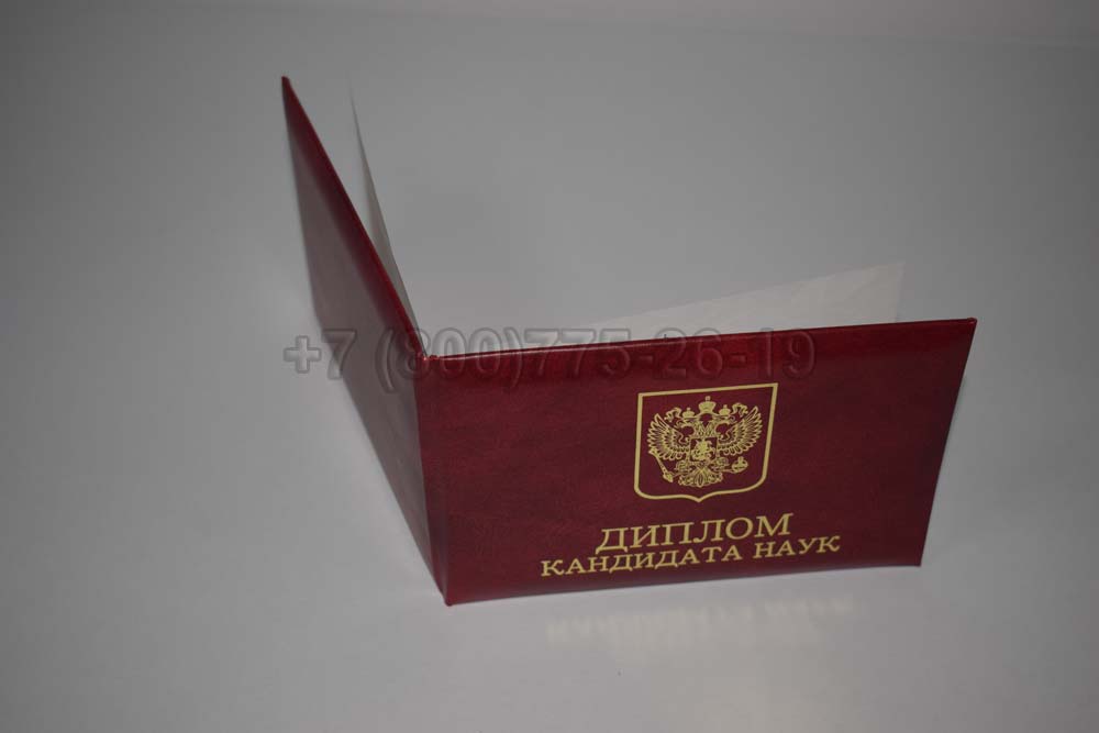Диплом кандидата наук Гознак 2001-2012 год выпуска г.Владивосток