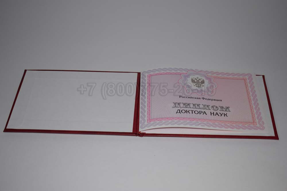 Диплом доктора наук Гознак 2013-2025 год выпуска г.Владивосток