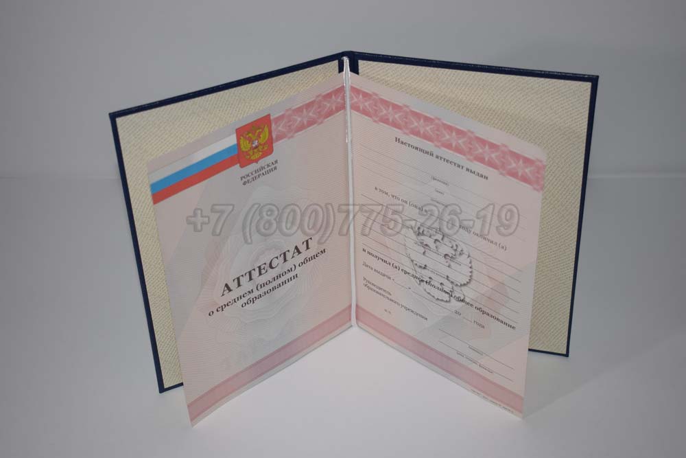 Аттестат за 11 класс Гознак 2008-2009 год выпуска г.Владивосток